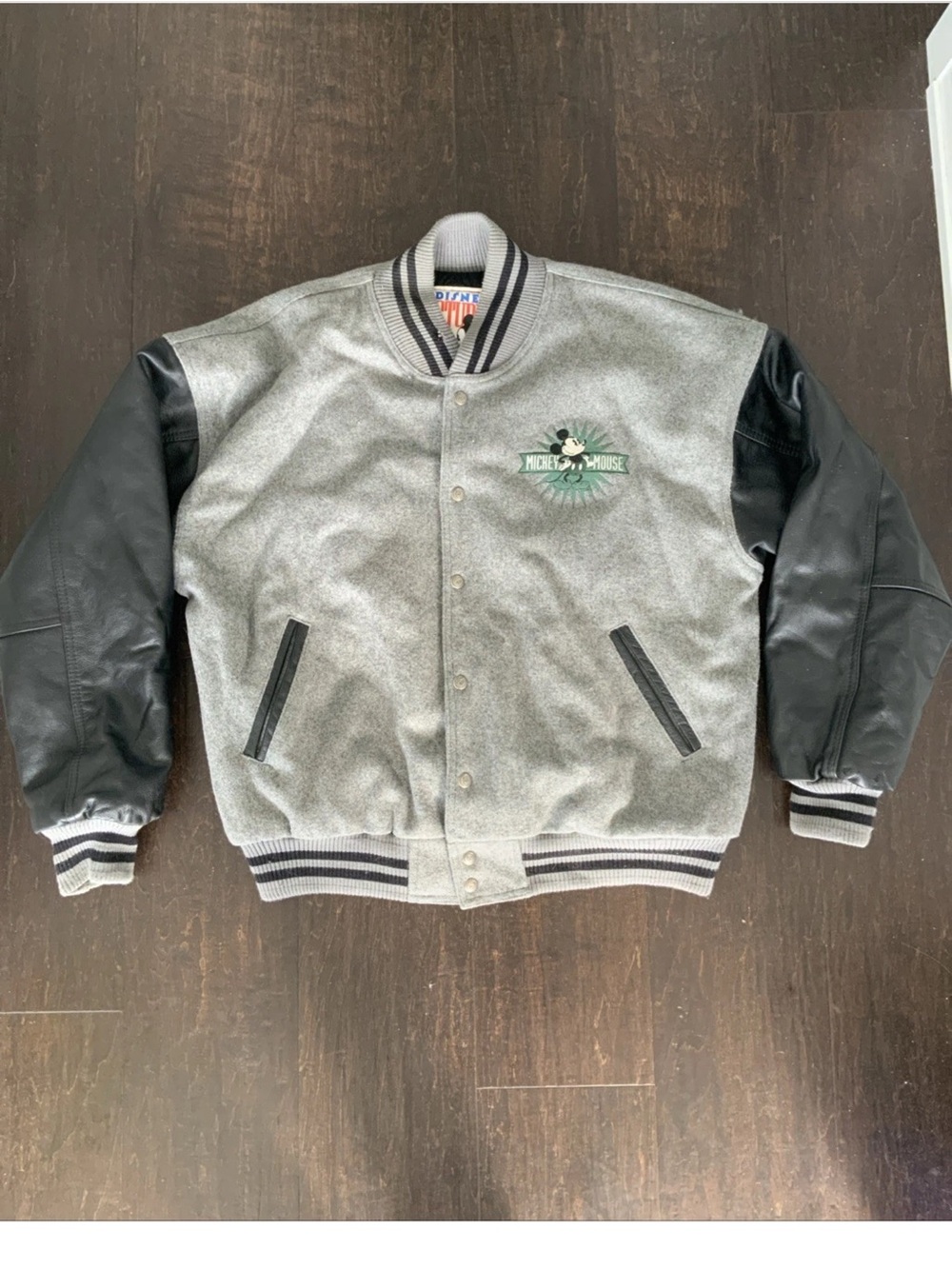 Disney x Classicoslo Vintage 1928 Mickey Mouse Wool & Leather Varsity Jacket XL